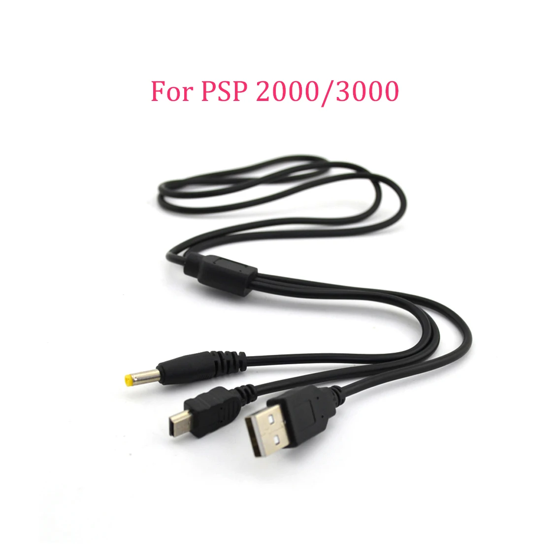 2 in 1 1.2M USB Charger CABLE สําหรับ PSP 2000 3000 ชาร์จข้อมูลสายไฟสายไฟเกมอุปกรณ์เสริม