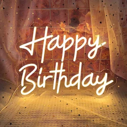 Happy Birthday Led Neon Signs Party Decor Wall Art Room Decor Party Wedding Decor Bar Club Cheers Celebrate Neon Lights LED Sign