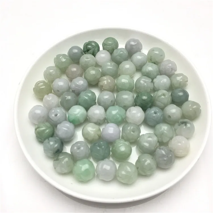 

Natural A-Grade Myanmar Jadeite Rose Lotus Beads Small DIY JewelryMaking Accessories Bulk Pack for Collection Drop Shipping