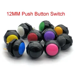 0TT0 Button Switch Round 12MM Flat Head Waterproof Button Push Button Switch Round Flat Head Reset Switch