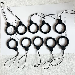 10Pcs Silicone Mobile Phone Lanyard Hanging Ring Keychain Anti-lost Straps Airpods Case Pendant