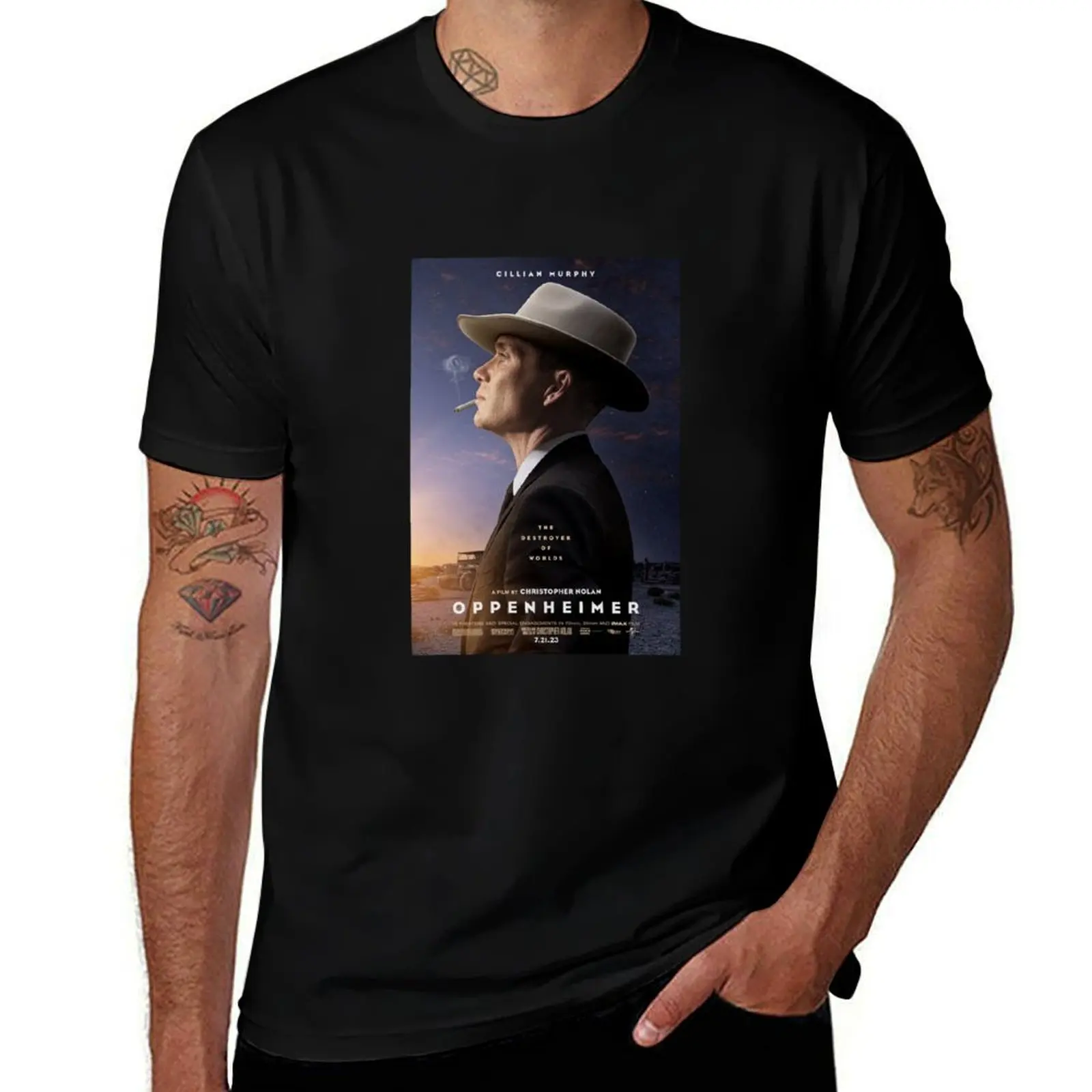 Oppenheimer (2023) by Christopher Nolan T-Shirt Basic All Season Solid T-Shirt