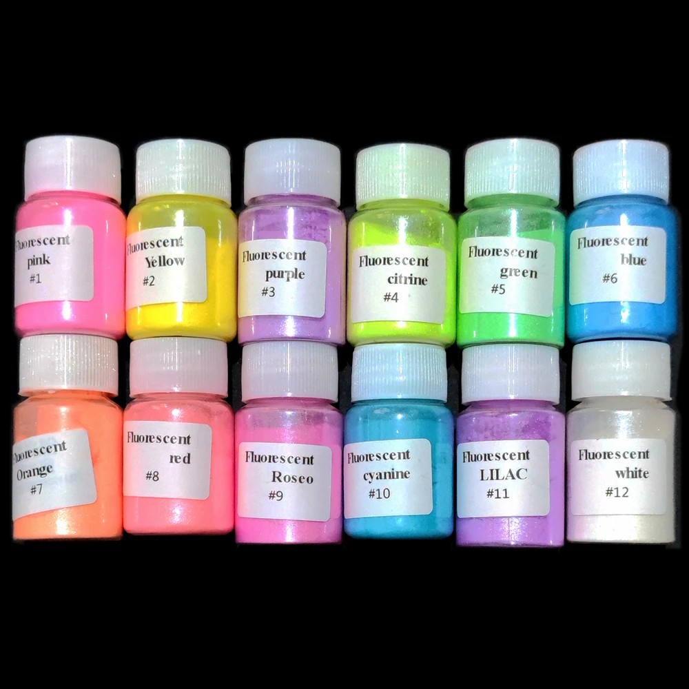 Fluorescent Epoxy Resin Dye Neon Pearlescent Mica Powder Aurora Pigments Nails Glitter Cosmetics Grade Eyeshadow Rubbing Dust