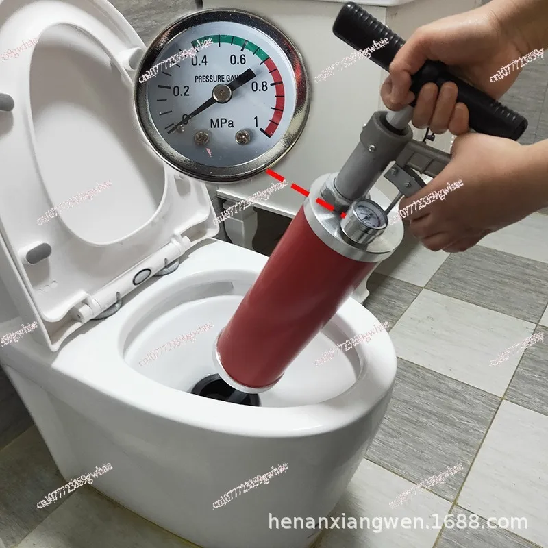 Household kitchen sewer air pressure toilet through toilet one shot through dredger high pressure pipe anti-blocking