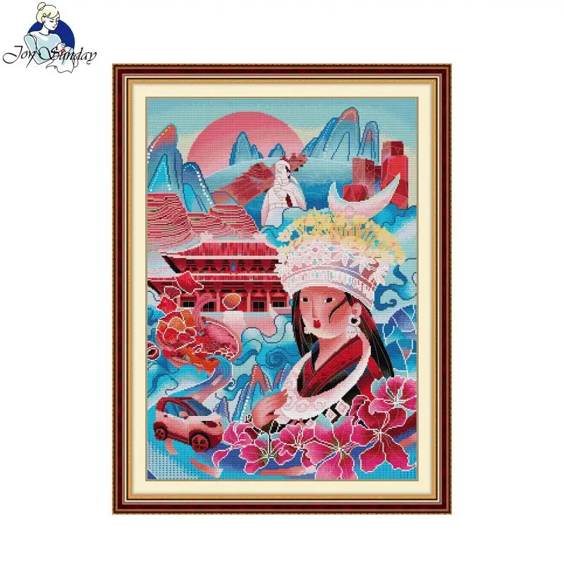 

Cross Stitch Kit Joy Sunday Chinese Style Pattern Stamped Counted Canvas Aida 16CT 14CT 11CT DIY Hand Embroidery Set Hobby Horse