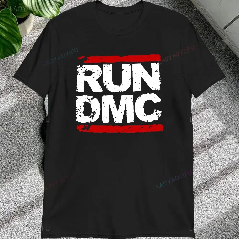 Vintage Run Dmc Hip Hop Rock Muisc Printed Graphic Male Tshirts Short Sleeve Streetwear Loose Women T-shirt Casual Fashion Tees