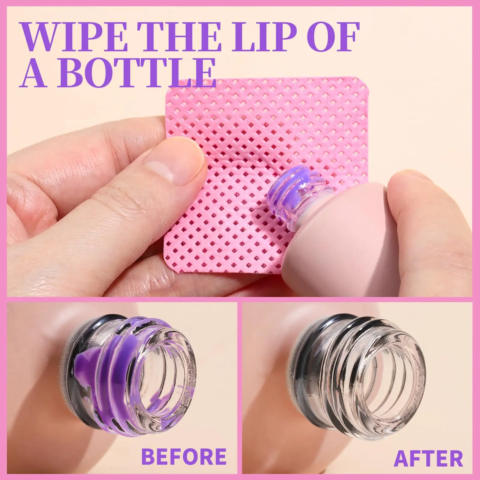 LULAA مناديل الغراء خالية من الوبر مناديل الأظافر غير المنسوجة النسيج لاش الغراء مناديل مزيل طلاء الأظافر استخدام لمزيل طلاء الأظافر #3