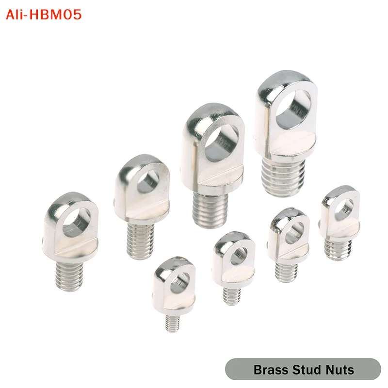 

(HB05)3Pcs Brass Stud Nuts & Eye Bolts With Hole M3/M4/M5/M6/M8/M10 - Copper Lifting Eye Screws Set