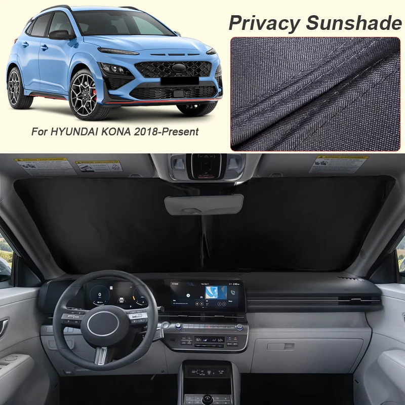 

Автомобильный солнцезащитный козырек на черное окно для Hyundai KONA 2018-настоящее время, автоматическая анти-УФ-изоляция, защитная крышка, аксессуар для интерьера