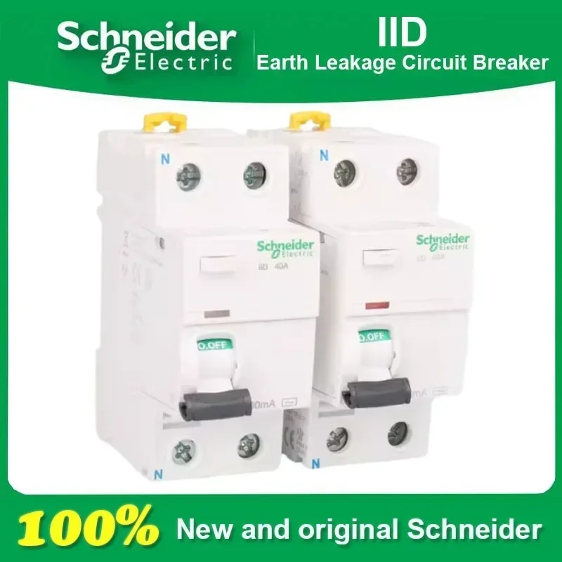 

100% New and Original Schneider Electric IID 2P4P 25A 40A 63A 80A 100A 30A 300MA A9R A9R52225 A9R52240 Leakage Circuit Breaker