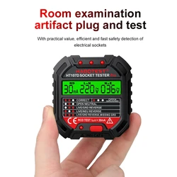 HT106/HT107 presa digitale presa rilevatore presa di prova di tensione Tester US/UK/EU spina Ground Zero Line controllo di fase RCD NCV Tester