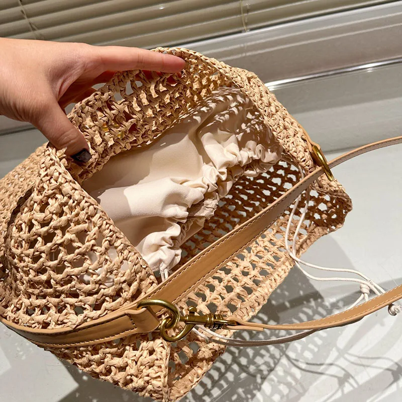 2024 Designer Handmade Straw Bags for Women Summer Vocation Beach Shoulder Bag for Female Luxury Girls Shopping Bags