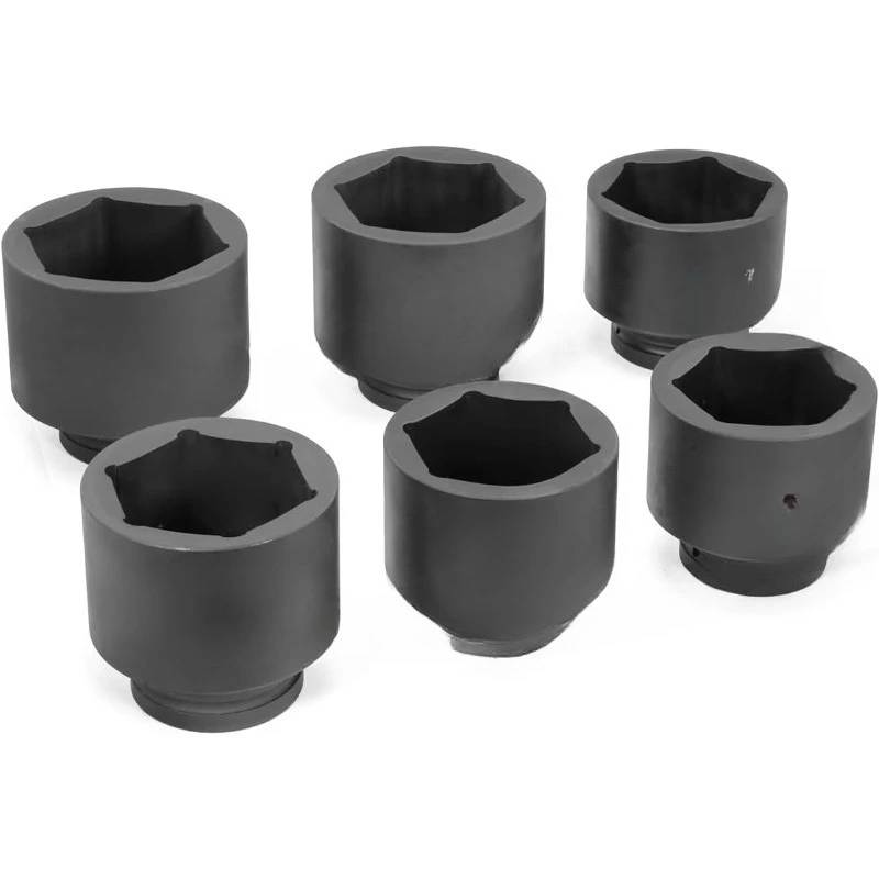 1 "محرك جامبو مجموعة مقابس التأثير الضحلة محور المغزل SAE مآخذ 6 قطع (3-1/4" - 4") Cr-Mo إزالة الصلب والإنستا #2