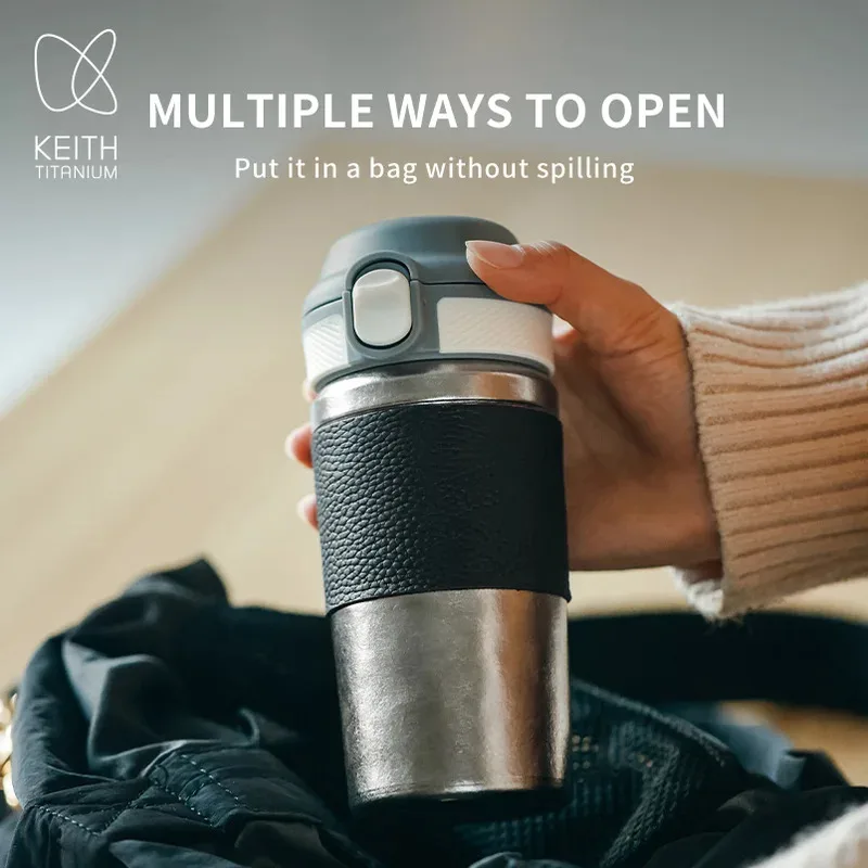 Keith Titanium Vacuum Coffee Cup Water Bottle Ultra-Light Double Wall Thermos Outdoor Camping Picnic Portable Water Mugs 360ml - Image 3