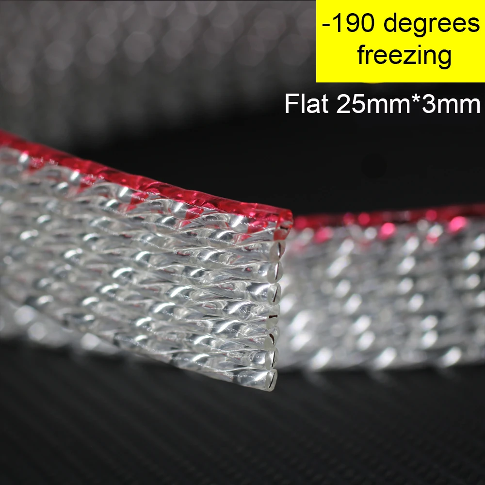 Bulk Audiophile Cord Line YIVO Audio Hi-end SP-108FS 25*3MM Flat Copper Plated Pure Silver Flexible 8 Core Speaker Wire Cable