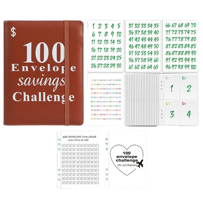 

Money Saving Challenge Binder A5 Budget Binder With 100 Pockets To Save 5 050 100 Pockets Cash Envelopes Savings Challenge Book