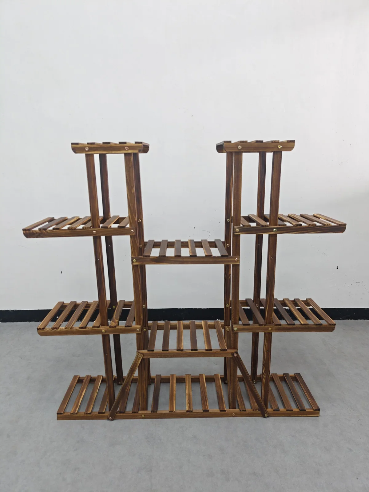 Wood Multi-Tiered Plant Stand Reinforced Flower Display Rack for Outdoor Indoor Decor image 3