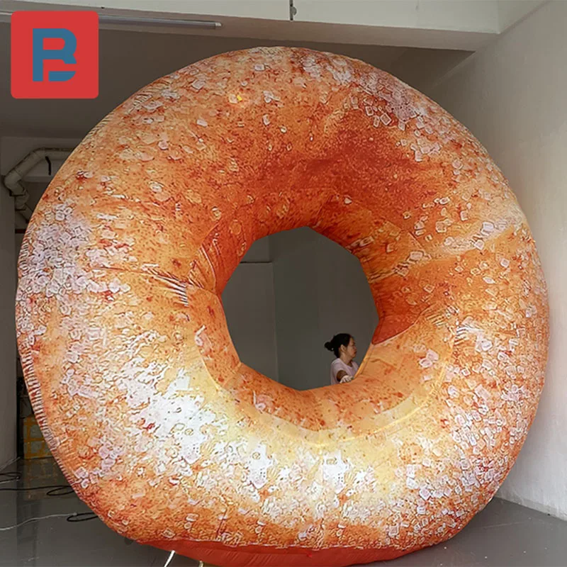 

Inflatable imitation bagel frosted Doughnut Air Model Bakery opens to drain the atmosphere of light-emitting decorative ads