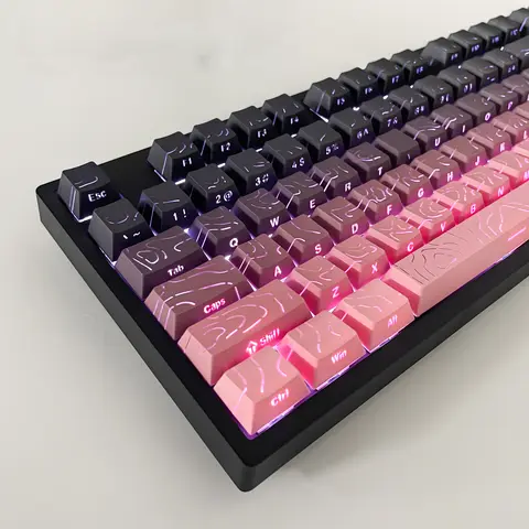 Topographic 4.0 Side Printed Keycaps ISO Enter Cherry Profile Double Shot PBT Keycaps For MX Switch Gamer Keyboard