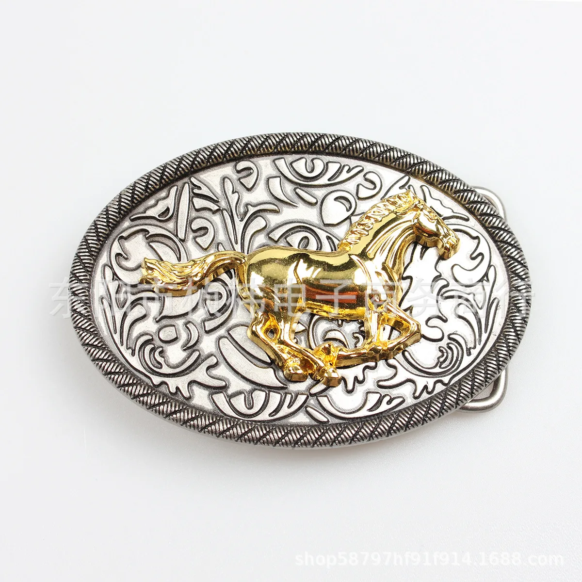 

Западная джинсовая пряжка для ремня с изображением лошади, из сплава, гладкая, с одной кнопкой