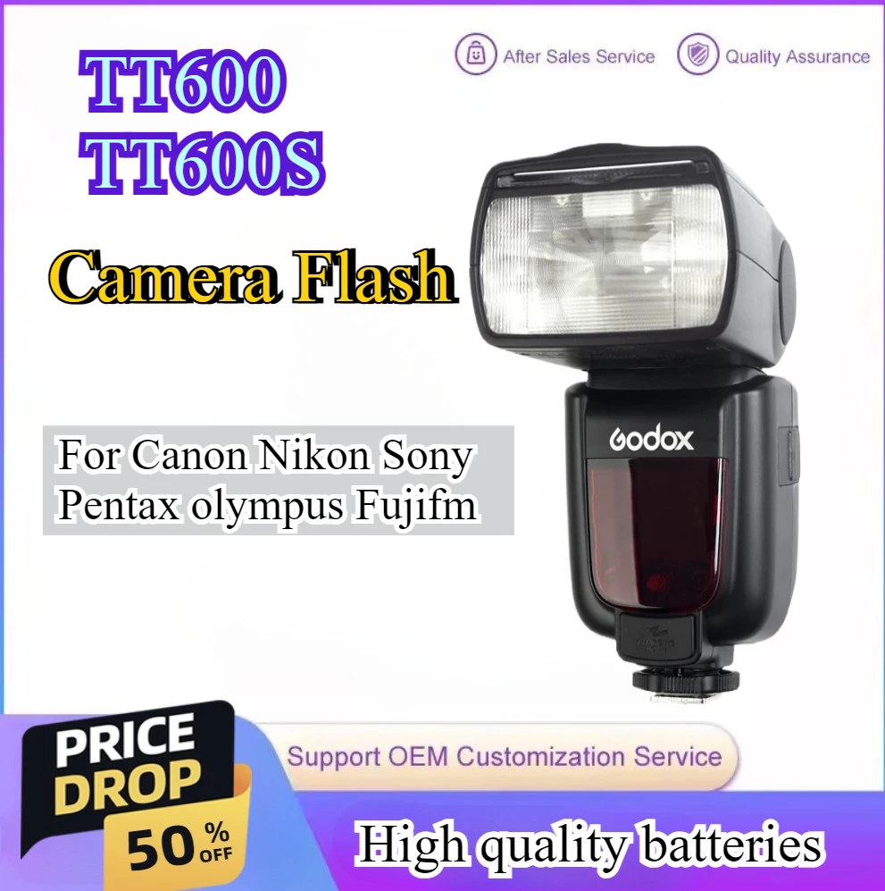 

Godox TT600 TT600S 2.4G Wireless GN60 Master/Slave Camera Flash Speedlite for Canon Sony Nikon Pentax Olympus Fujifilm Flash