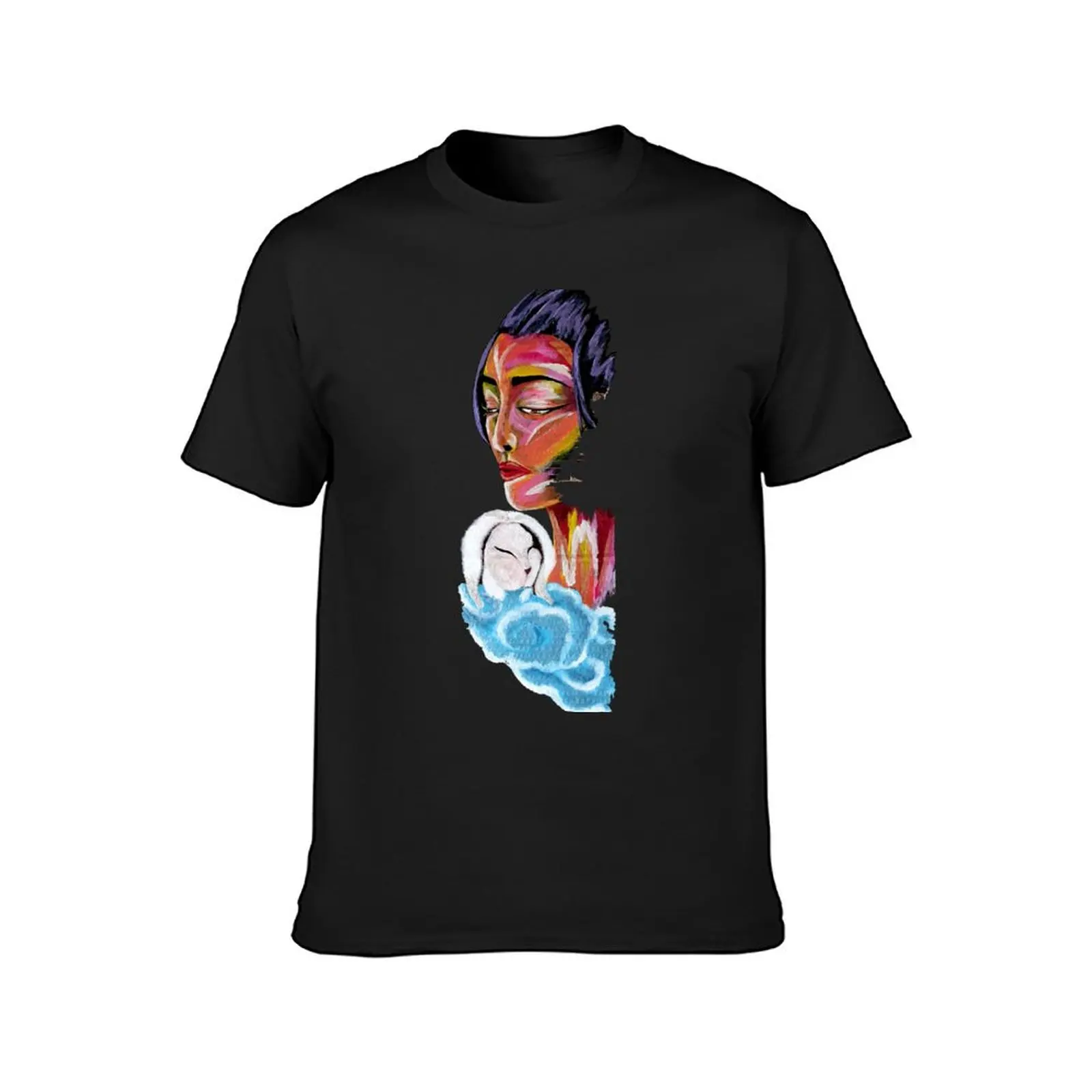 Chang'e: Mythology Inspired Expressionist Portrait T-Shirt anime hippie clothes cute tops designer t shirt men