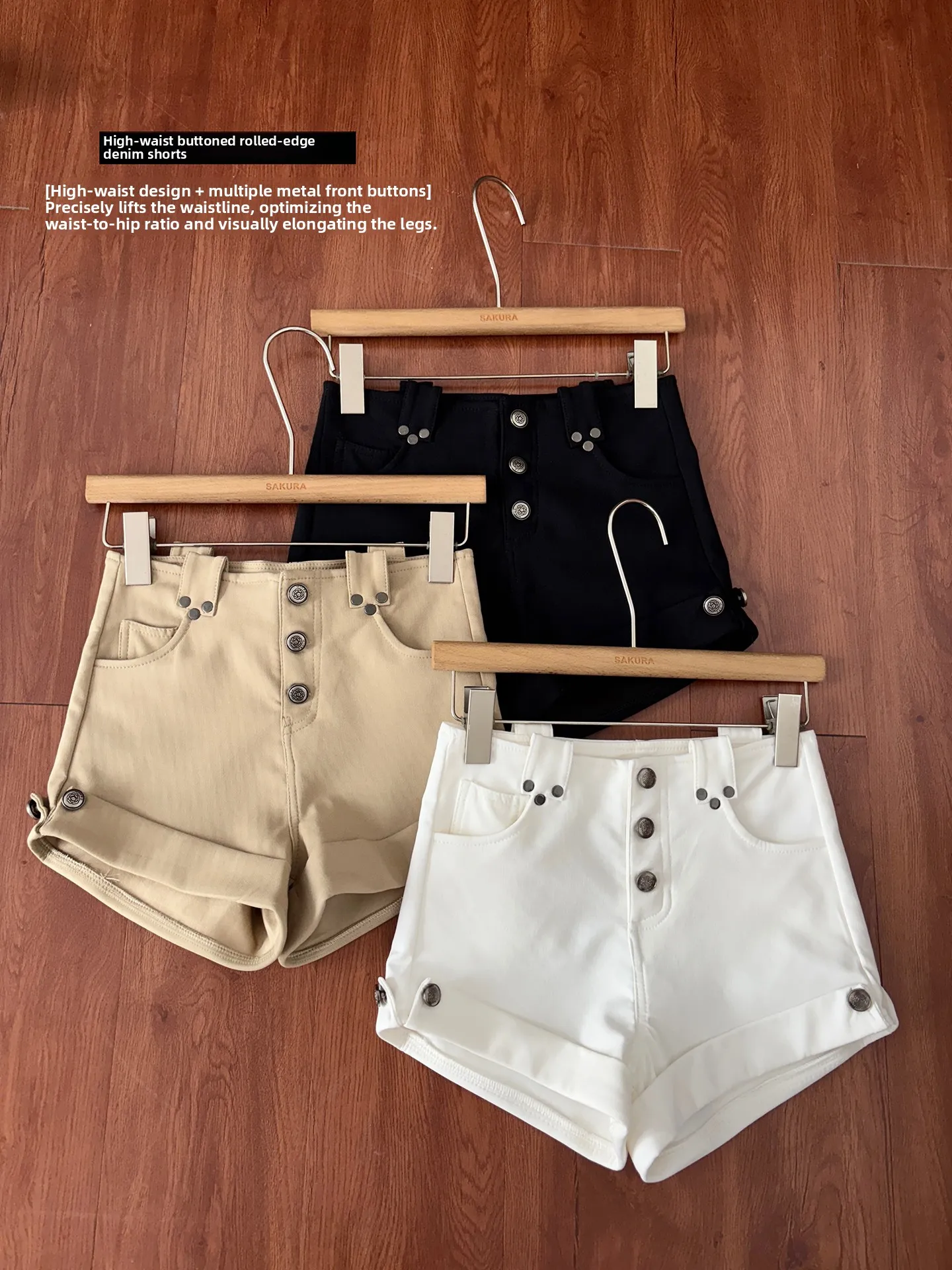 Retro Low Waist Cuffed Shorts Women's Summer 2026 New Style Elegant Spicy Girl Buttoned Wrap around Casual Pants Hot Pants