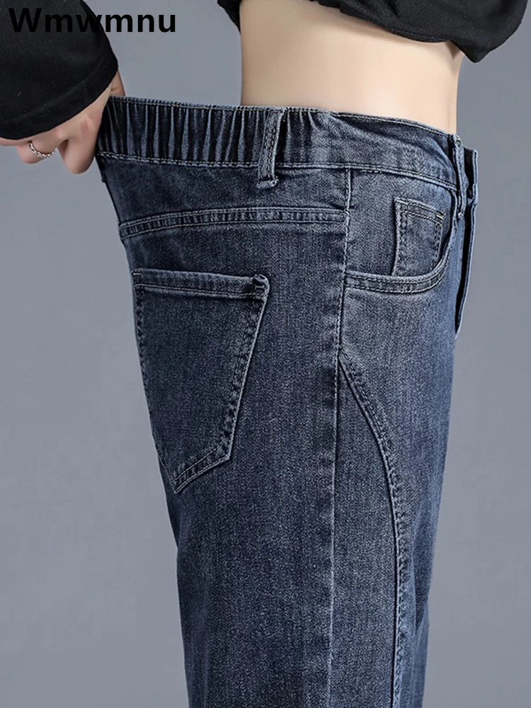 

Elastic High Waist Harem Jeans Women Casual Loose Korean Ankle-length Denim Pants New Streetwear Kot Pantolones Vintage Vaqueros