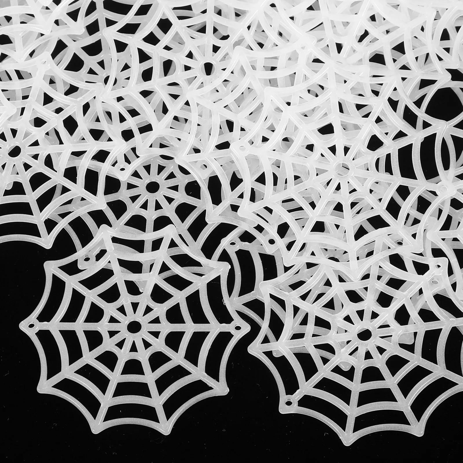 150Pcs Jaring Laba-laba Plastik Halloween Dekorasi Gantung Perlengkapan Pesta Dekorasi Rumah Hantu Jaring Laba-laba Plastik