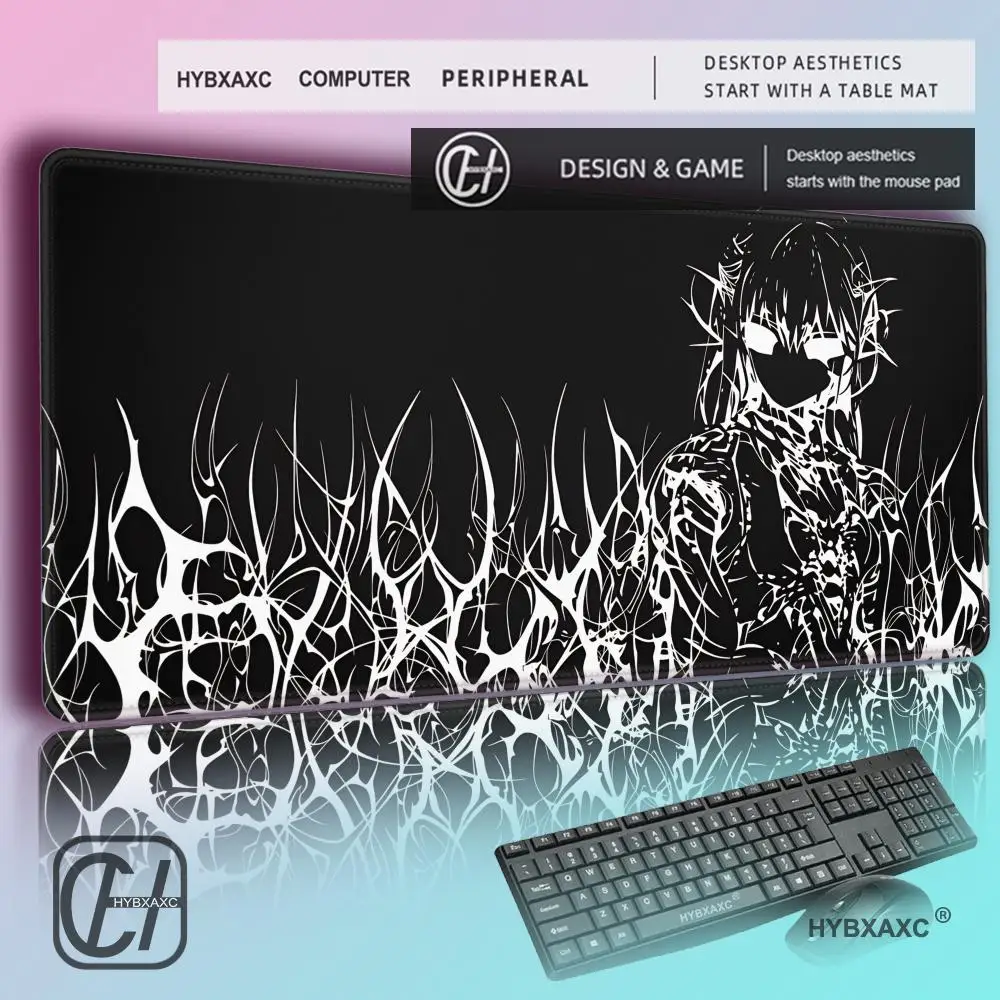 

HYBXAXC Cybersigilism DeskMat, Cyber Gothic Art Engulfed Girl, MousePad, Protector, Computer Accessories, Dark Fantasy WorkMat