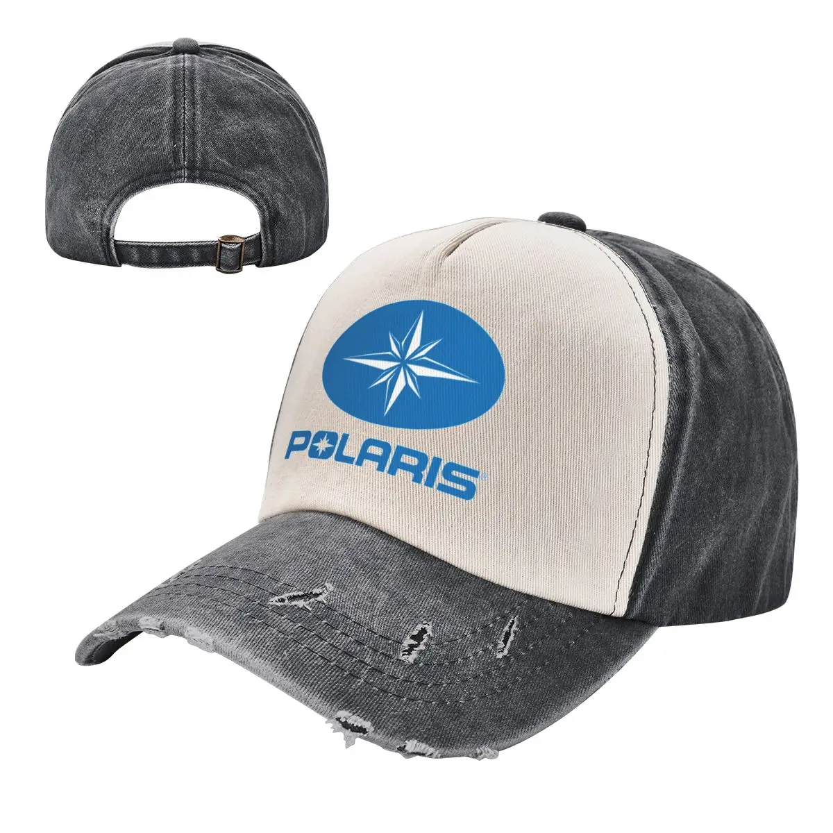 Polaris Logo Trucker Hats Accessories Vintage Distressed Denim Washed Headwear For Men Women Adjustable