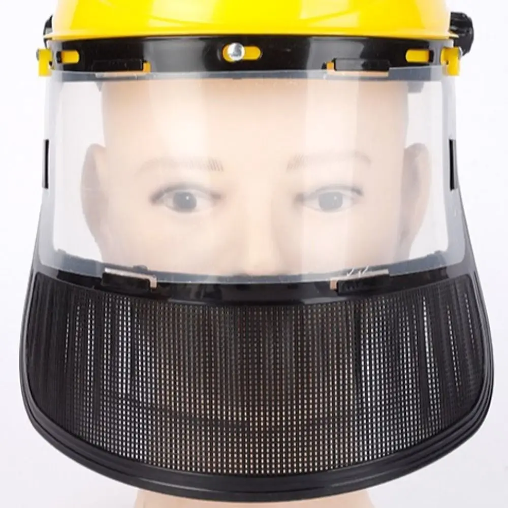 Spritzwassergeschützte Vollgesichtsschutzmaske, PVC-Mesh, Schutzhelm, Hut, Forstwirtschaft, Schutz, Gartenarbeit, klare Gesichtsschutz, Protokollierung