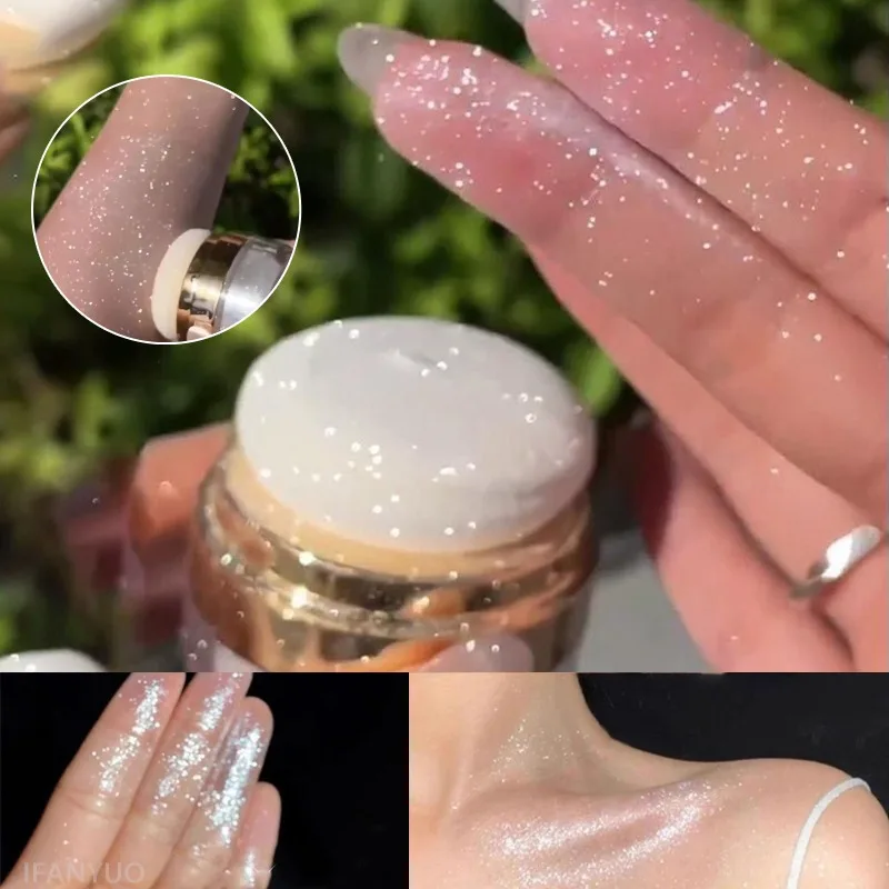 Polvo Iluminador Glitter Fairy Moonlight White para el Cuerpo, Contorno Brillante para Novia, Maquillaje Brillante para Bodas y Fiestas