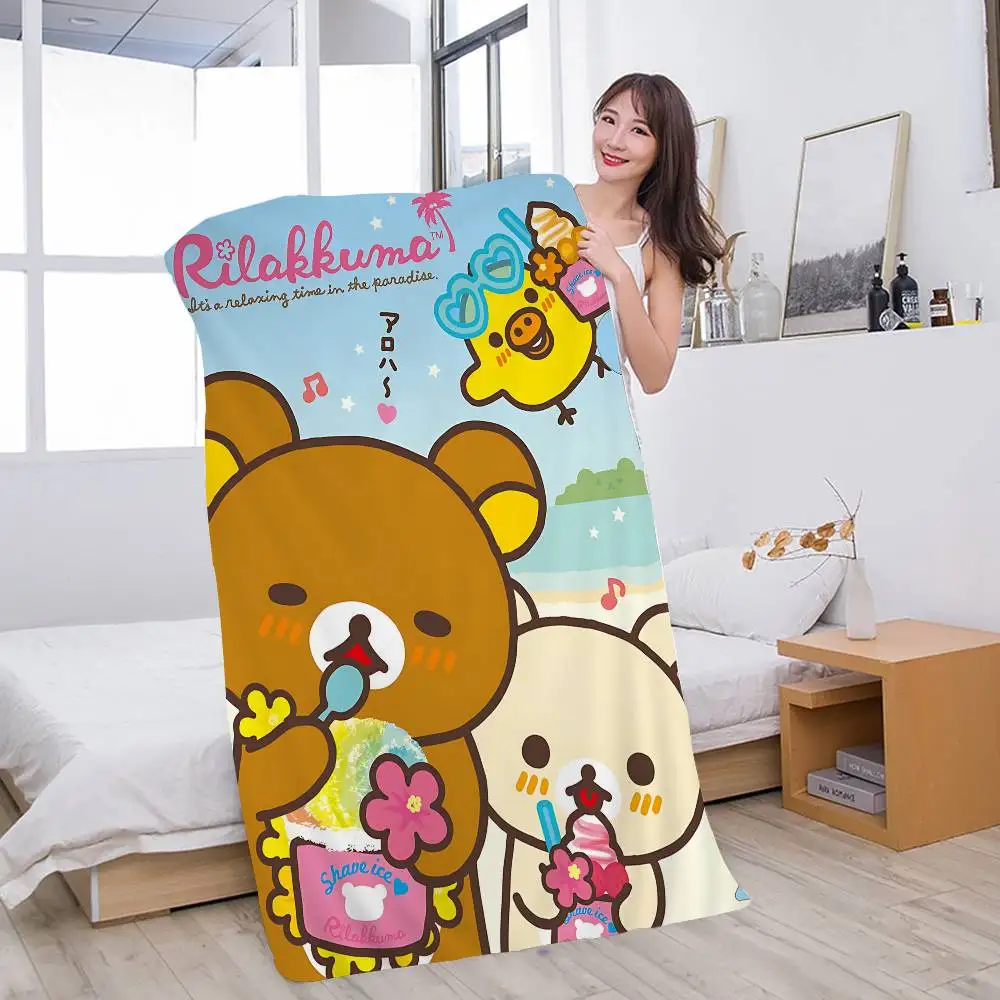 Cute R-Rilakkumas Bear Microfiber Beach Towel Absorbent Quick dry Soft Yoga Swimming Resort Mountain Climbing Towel