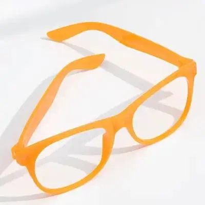 12 pièces cadre de lunettes pour enfants Orange sans lentille léger faveur de fête accessoires Photo montures de lunettes décoratives pour enfants usage quotidien