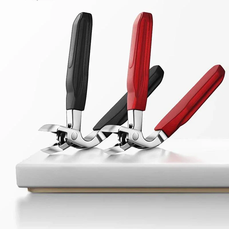 

1 шт., бытовые кусачки для ногтей с резиновой ручкой, мультяшные складные ножницы для ногтей, изогнутая головка, большой открывающийся триммер для ногтей, маникюрный инструмент