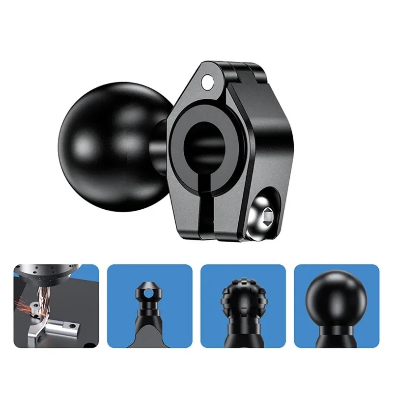 17mm 1 inch Ball Head Mount Adapter Motorcycle Bicycle Clip Clamp Rearview Mirror Bracket Holder Mounts for Gopro Action Camera