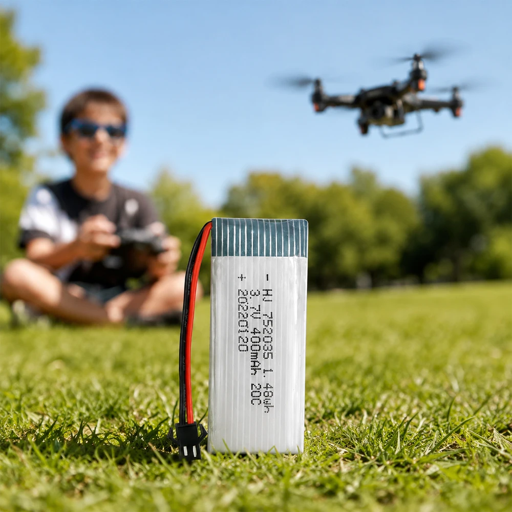 752035 3.7V 400mAh 20C LiPo Rechargeable Battery Replacement for Hubsan X4 H107D H107C H31 RC Quadcopter Drone