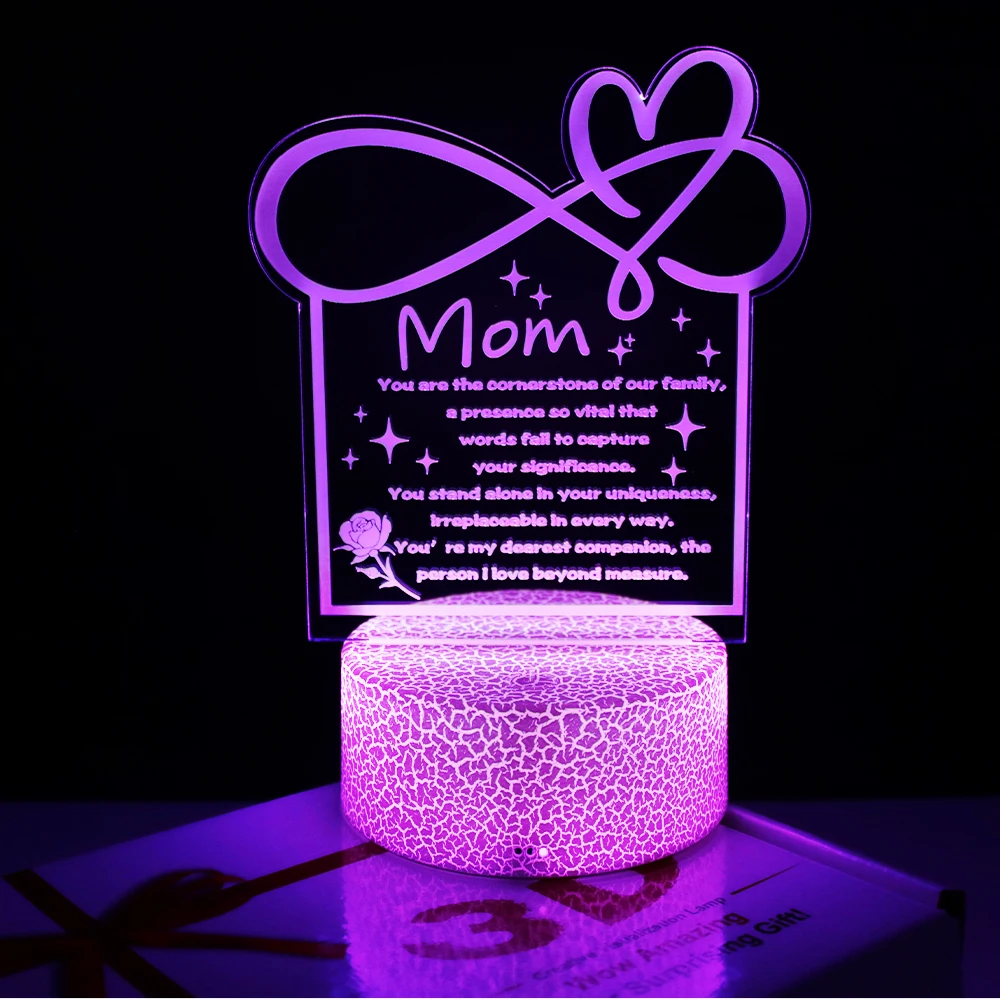 Il mio migliore amico cuore luce notturna lampada a LED touch remoto arredamento della stanza con citazione ispiratrice USB/alimentato a batteria amicizia regali MOM