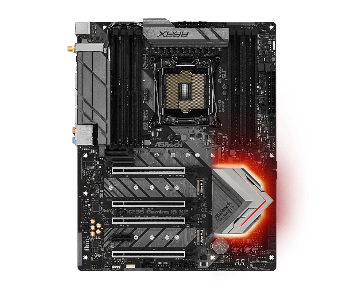 ASROCK  X299 Motherboard Fatal1ty X299 GAMING I9 XE LGA 2066 support i9-9960X 7980XE 9800 7740X 10900 10980 cpu ATX DDR4 256GB