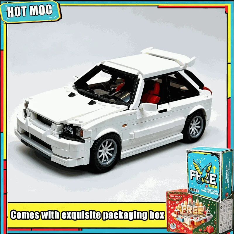 1465PCS MOC White Compact Sport Hatchback Car Model Building Blocks DIY Assembly Creative Educational Toy Christmas Popular Gift