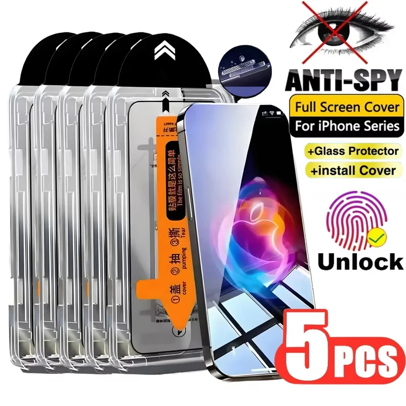 1-5 Stück staubfreie Anti-Spy-Displayschutzfolien aus gehärtetem Glas für Samsung Galaxy S26 Edge S25 Ultra S24 S23 S22 Plus – Blickschutzfolien