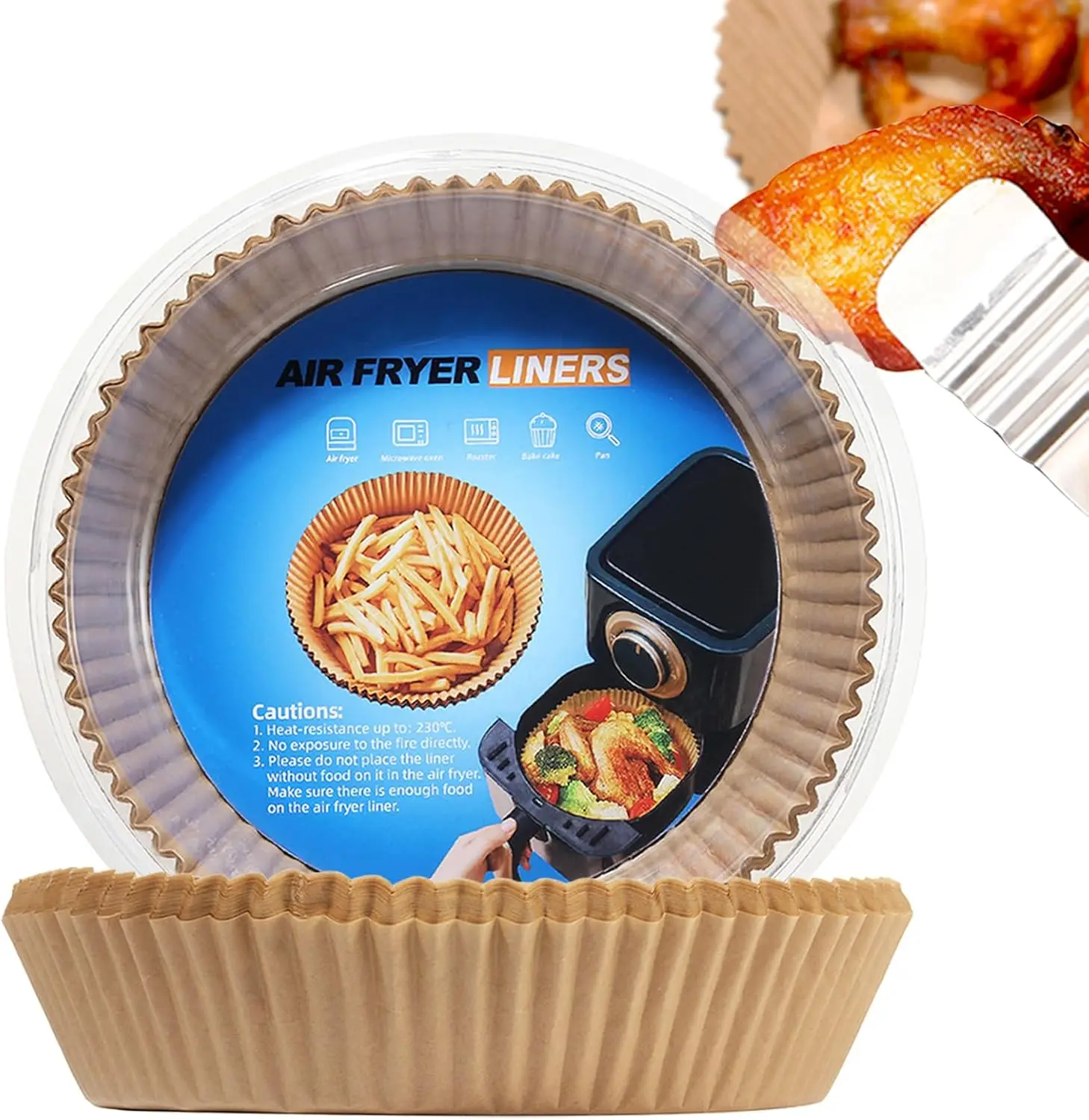 

100PCS Air Fryer Disposable Paper Liners Fit 3-5QT Non-Stick Air Fryer Parchment Paper Air Frying Roasting Microwave Basket Oil-