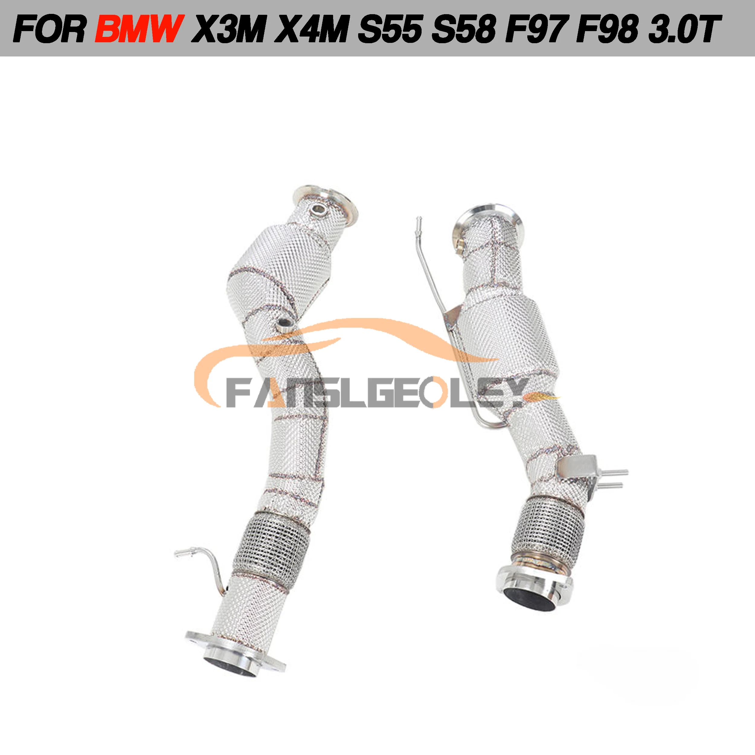 

For BMW X3M F97 X4M F98 Steel Downpipe manifold Performance Exhaust System catalytic converter Headers