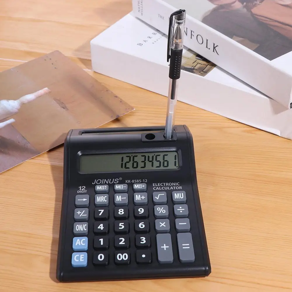 

Dual Screen 12 Digits Calculator Stationery Battery Powered Finance Calculator Easy To Use Practical