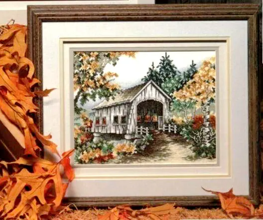 

cross stitch kit landscape 14ct count canvas stitching embroidery DIY handmade needlework heritage scenic cabin 38-32