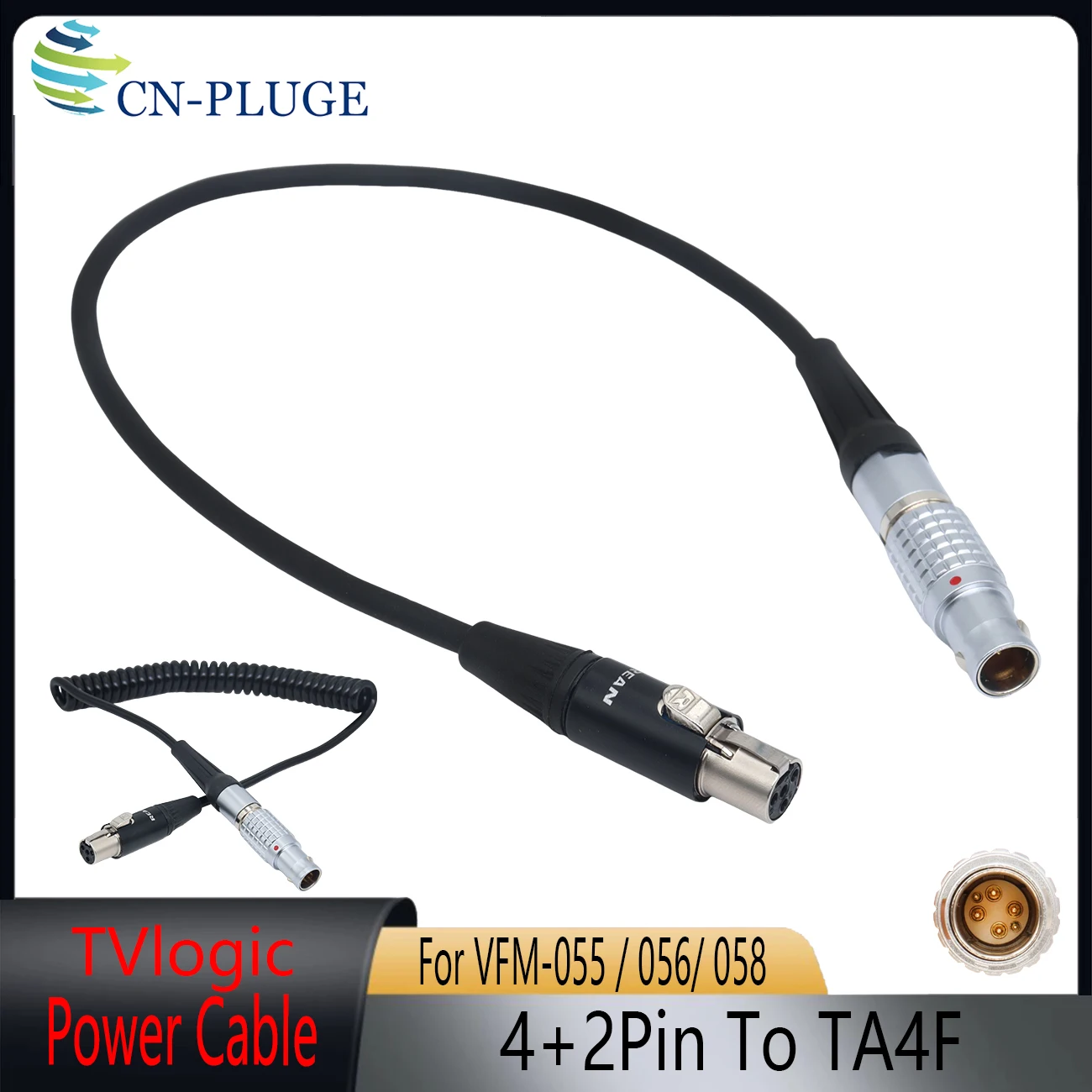 

DJI Ronin 2 6 Pin (4+2) to TA4F Mini XLR 4 Pin Power Cable for TVLogic LVM 058 074 170 Monitor DC 14.4V