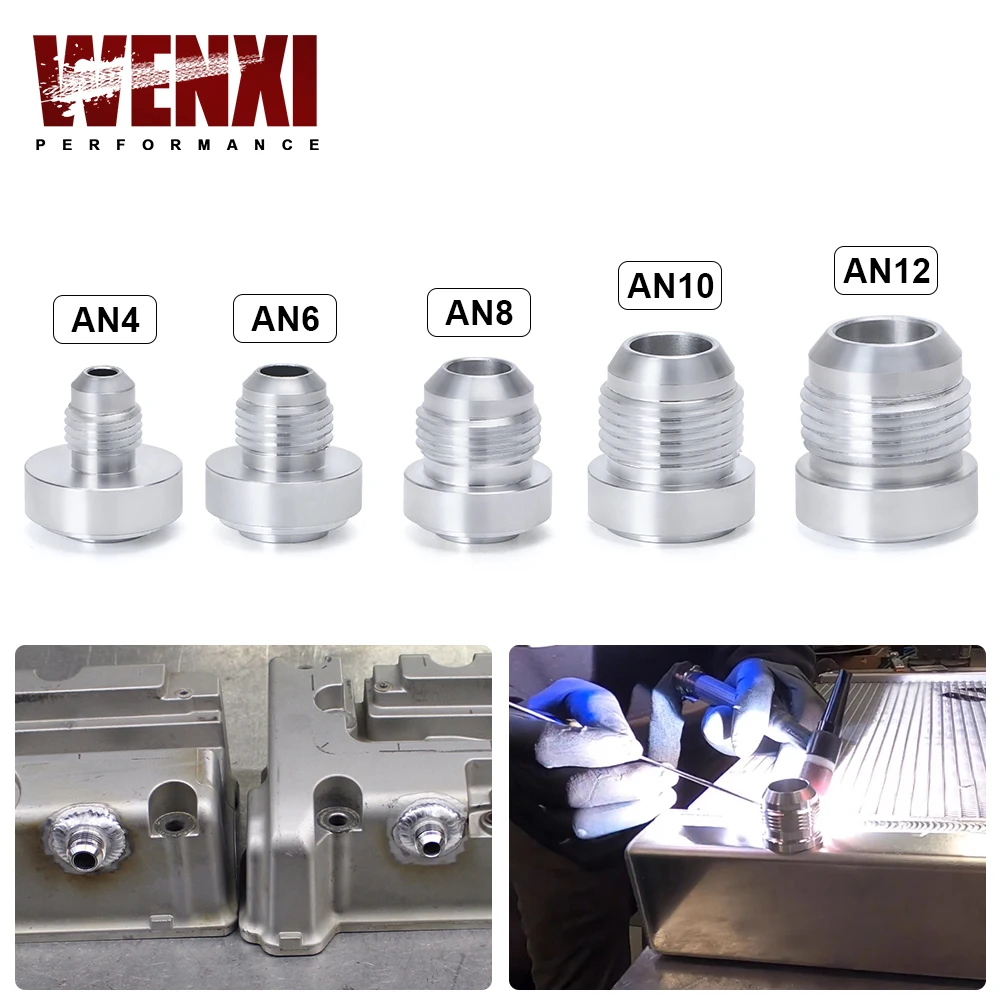 

Top Quality Aluminum AN4 6 8 10 12 AN Straight Male Weld Fitting Adapter Weld Bung Nitrous Hose Fitting Silver