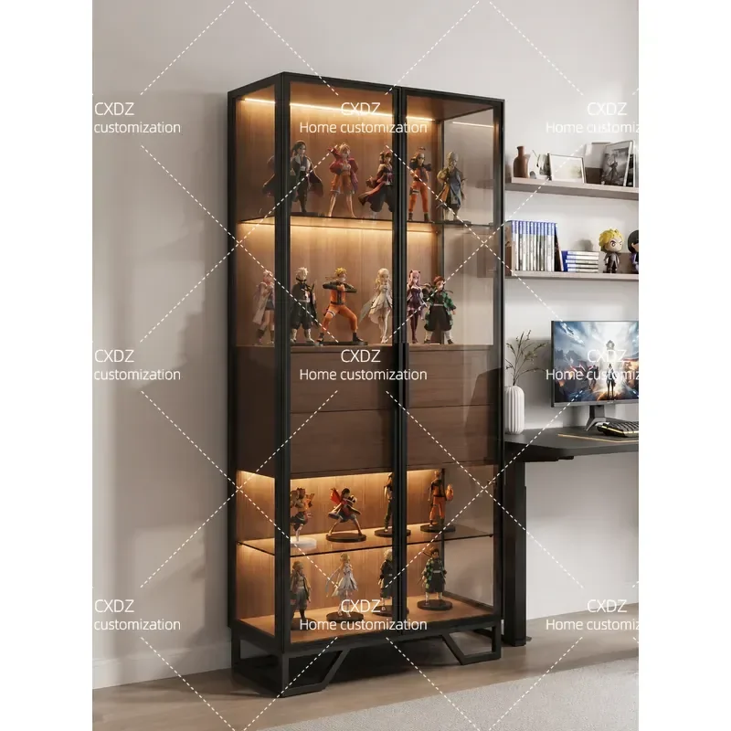 Figure display cabinet Glass door Blind box Lego building block Home display cabinet Living room Premium sense transparent