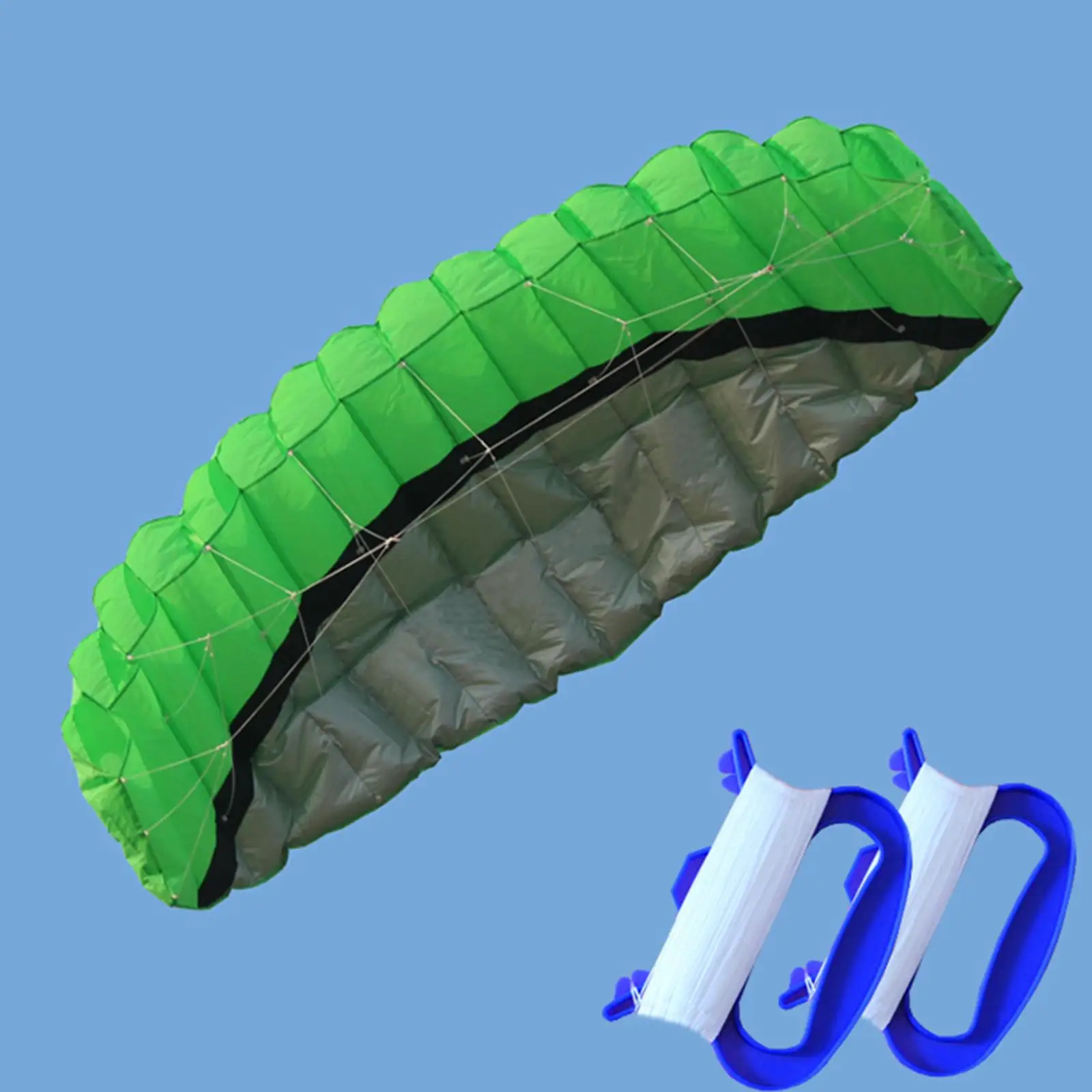 Picture 6: Stunt Power Kite Inflatable Parafoil Parachute Outdoor Flying Wing Green